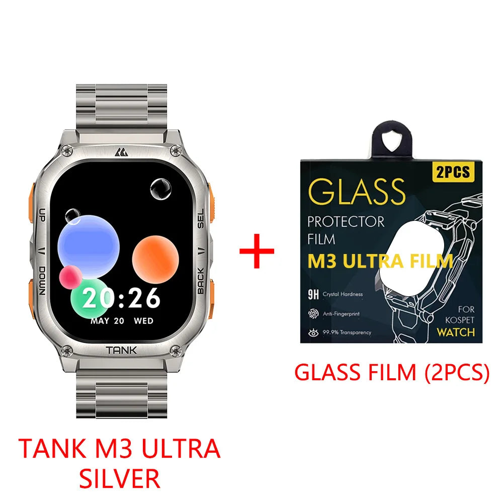2025 M3 Ultra GPS Smartwatch For Men Waterproof 5ATM AMOLED AOD 480mAh Digital Bluetooth Call Men's Watches