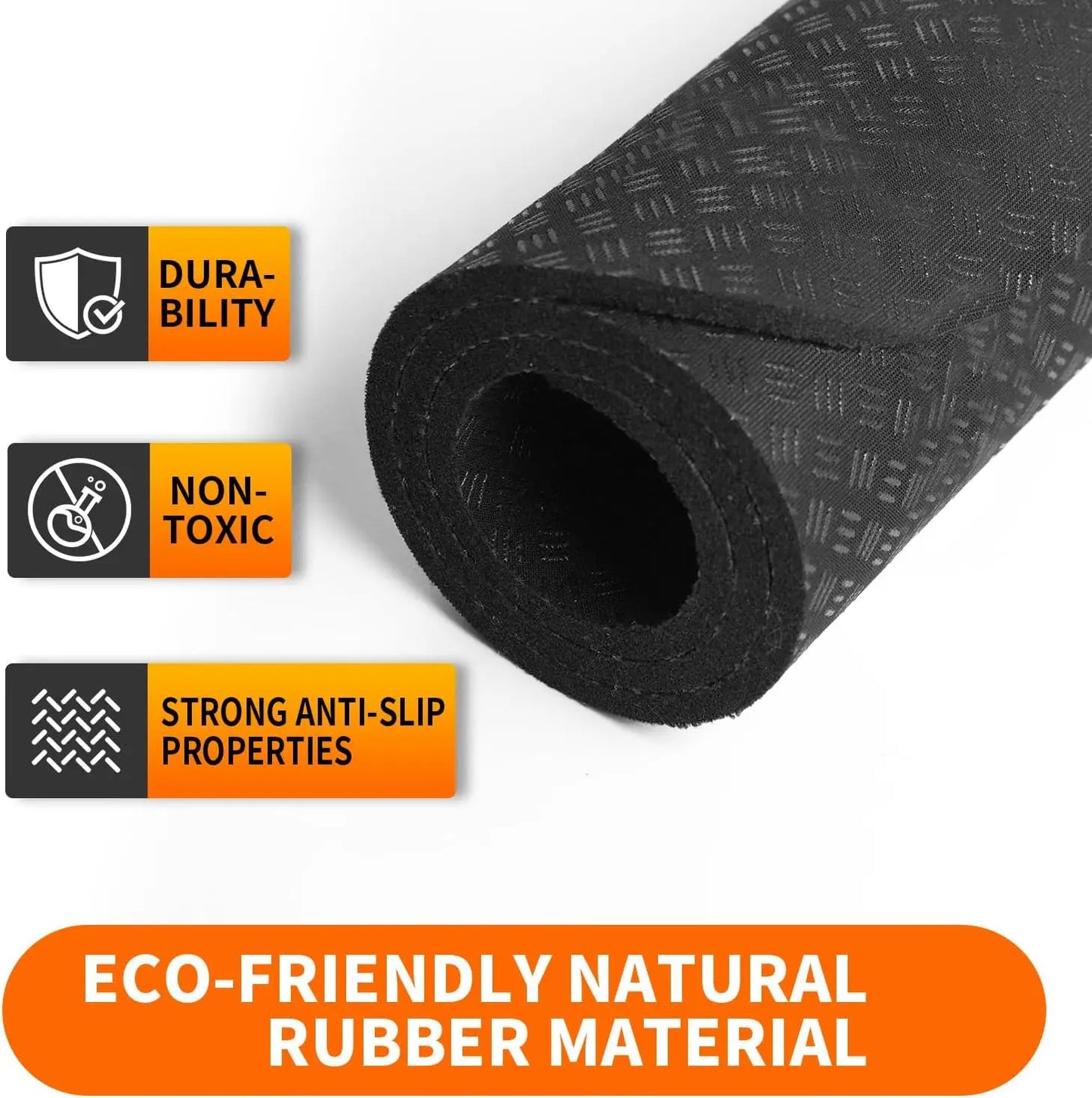 Double Non-Slip Workout Mat for Ellipse Leg Exerciser, Under Desk Elliptical Mat, Floor Protector(Silver-white)