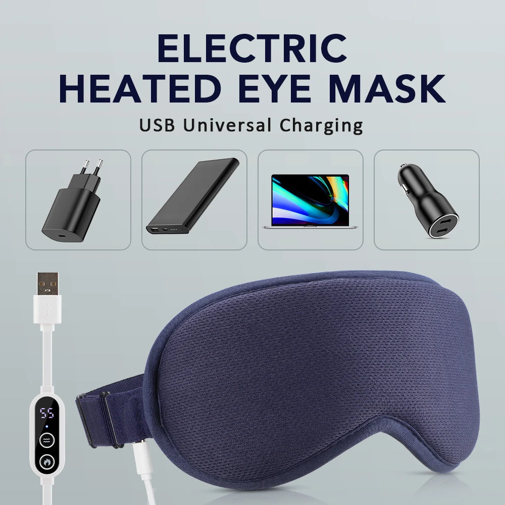 Hot Compress Electric Steam Eye Mask 3D Massage Constant Temperature Smart Timing Sleep Shading Sleeping Mask Eye Relief