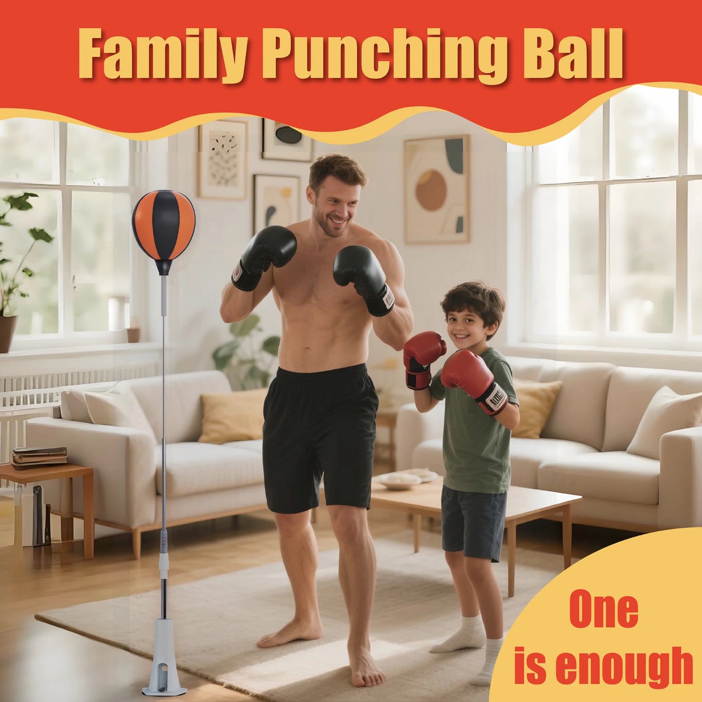New Premium Punching Bag, Cobra Bag for Boxing Agility Training Home Fitness Equipment Thickened Rod Reflex Bag Family Best Gift