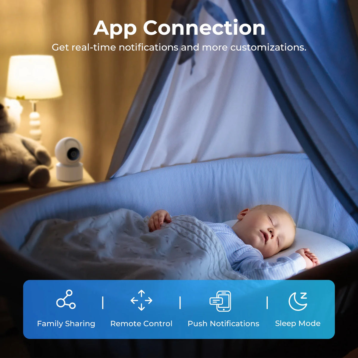 Baby Monitor Indoor Security Camera with AI Detection Night Vision 2-Way Audio 360° PTZ Compatible with Xiaomi Home App