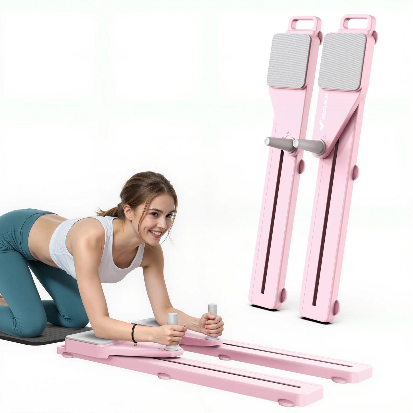 Pilates Board Multifunctional Abdominal Plate Detachable Ab Trainer with Anti-Slip Design Portable Pilates Reformer