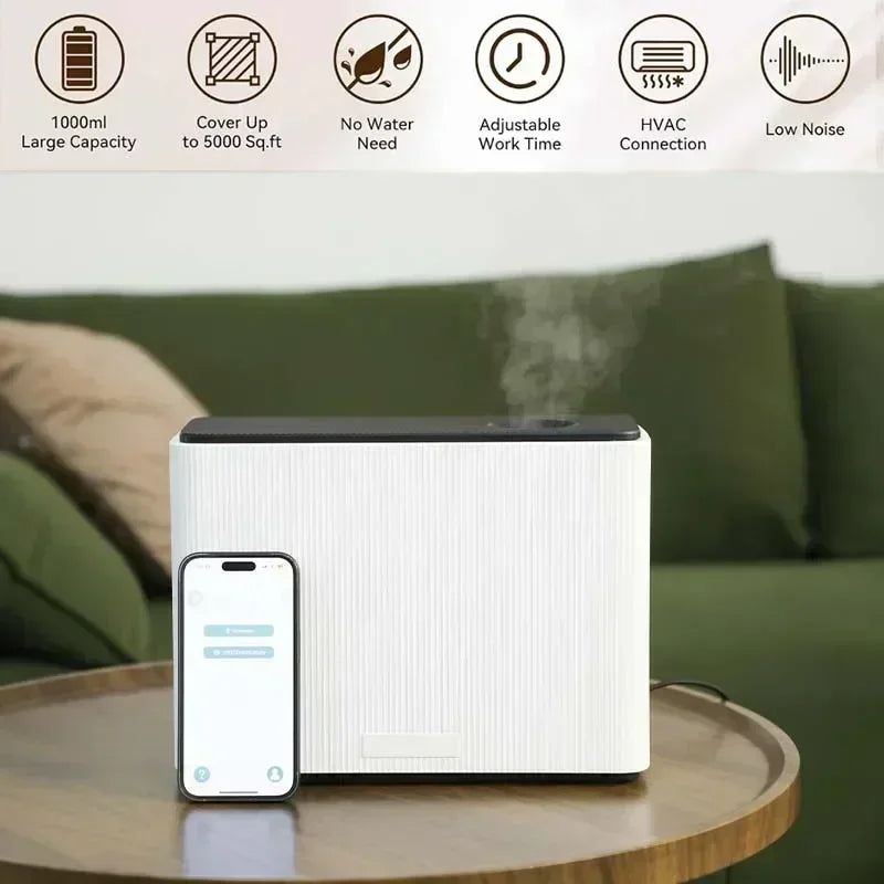 1000ML Fragrance Diffuser WIFI Bluetooth Smart Scent Air Machine For Home Hotel HVAC Aroma Diffuser Cover 4000m³