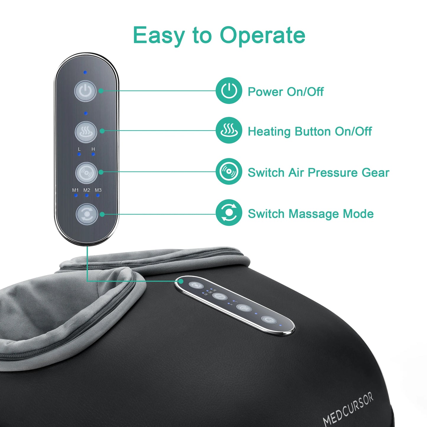 Foot Massager Machine with Heat Roller Muscle Relaxation Pain Relief Electric Fully Wrapped Foot Massage