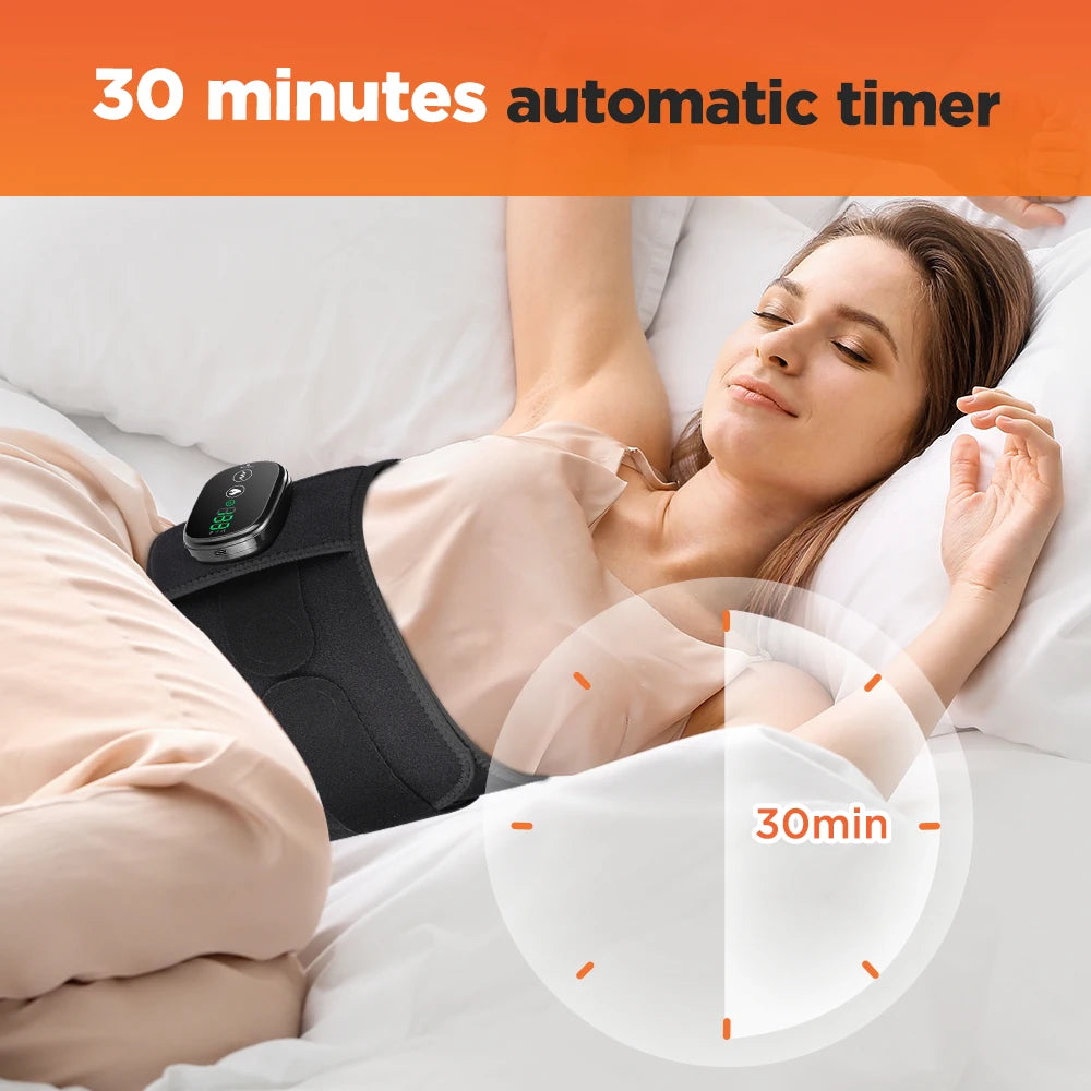 Heating Vibration Massager Belt Red Light Hot Compress Waist Support Brace Waist Back Massage Lumbar Support Belt