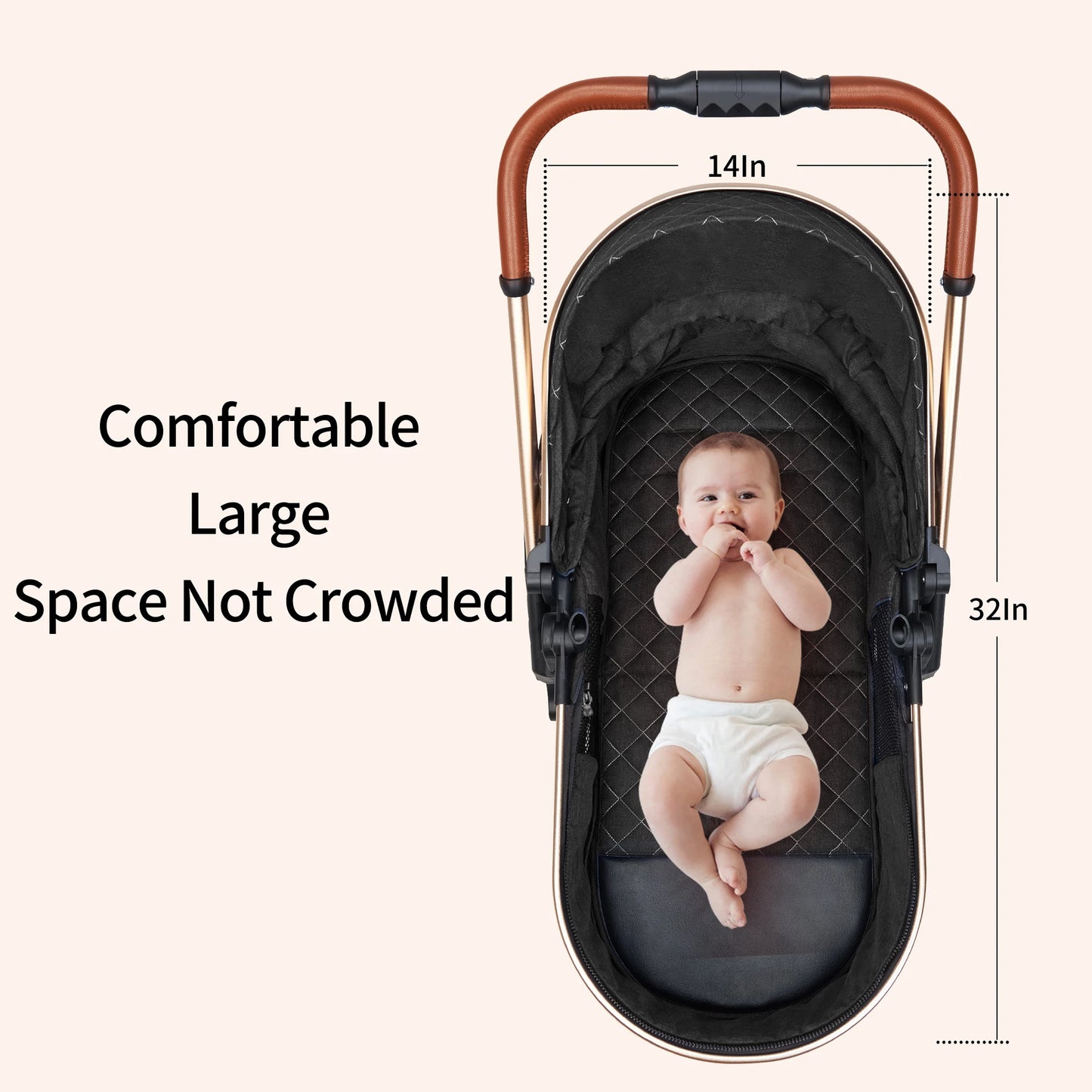 Fashion Baby Stroller 3 in 1 Baby Travel System Newborn Baby Cart Portable Pushchair Baby Cradel Infant Carrier
