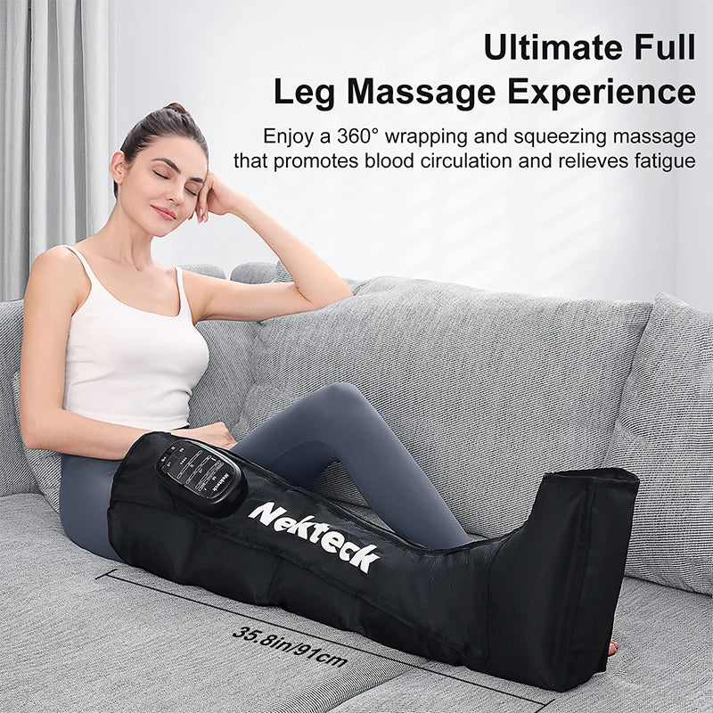 Air Pressured Leg Massager Cordless Foot Massage Boots Kneading Squeeze Deep Relaxation Calf with Storage Bag