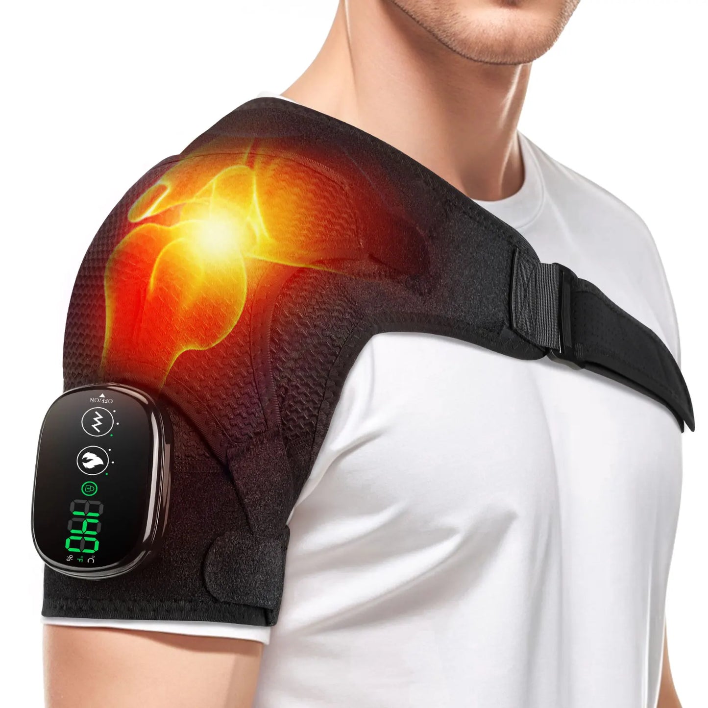 Electric Shoulder Heating Pad 3 Modes Vibration Shoulder Knee Elbow Relax Belt 2 In1 Hot Compress Massager