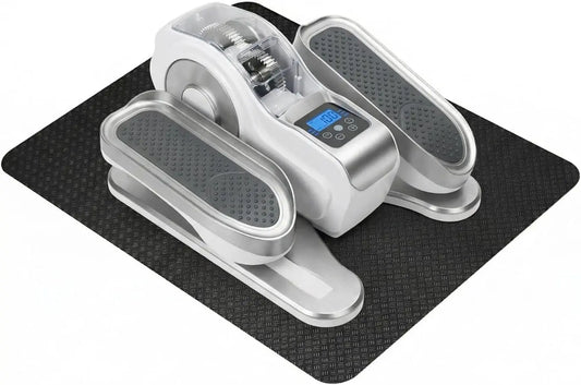 Double Non-Slip Workout Mat for Ellipse Leg Exerciser, Under Desk Elliptical Mat, Floor Protector(Silver-white)