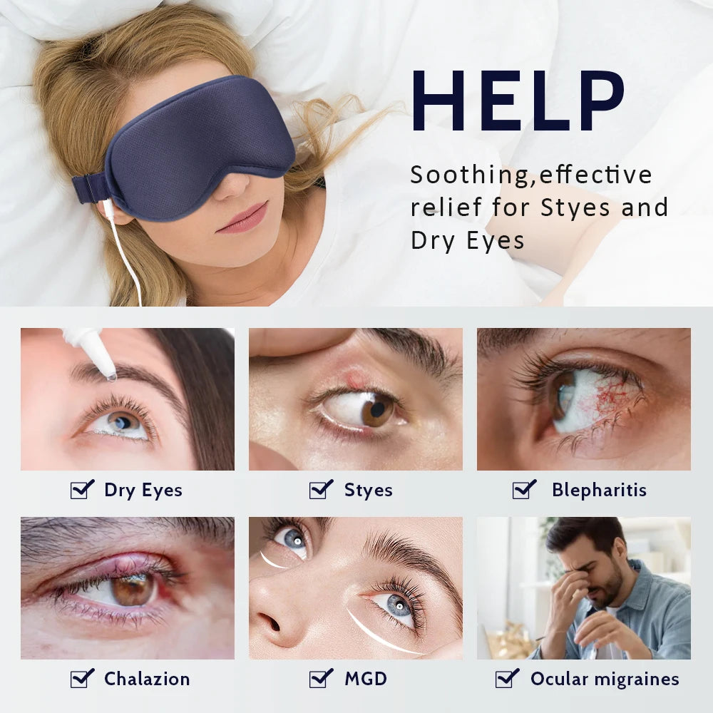 Hot Compress Electric Steam Eye Mask 3D Massage Constant Temperature Smart Timing Sleep Shading Sleeping Mask Eye Relief