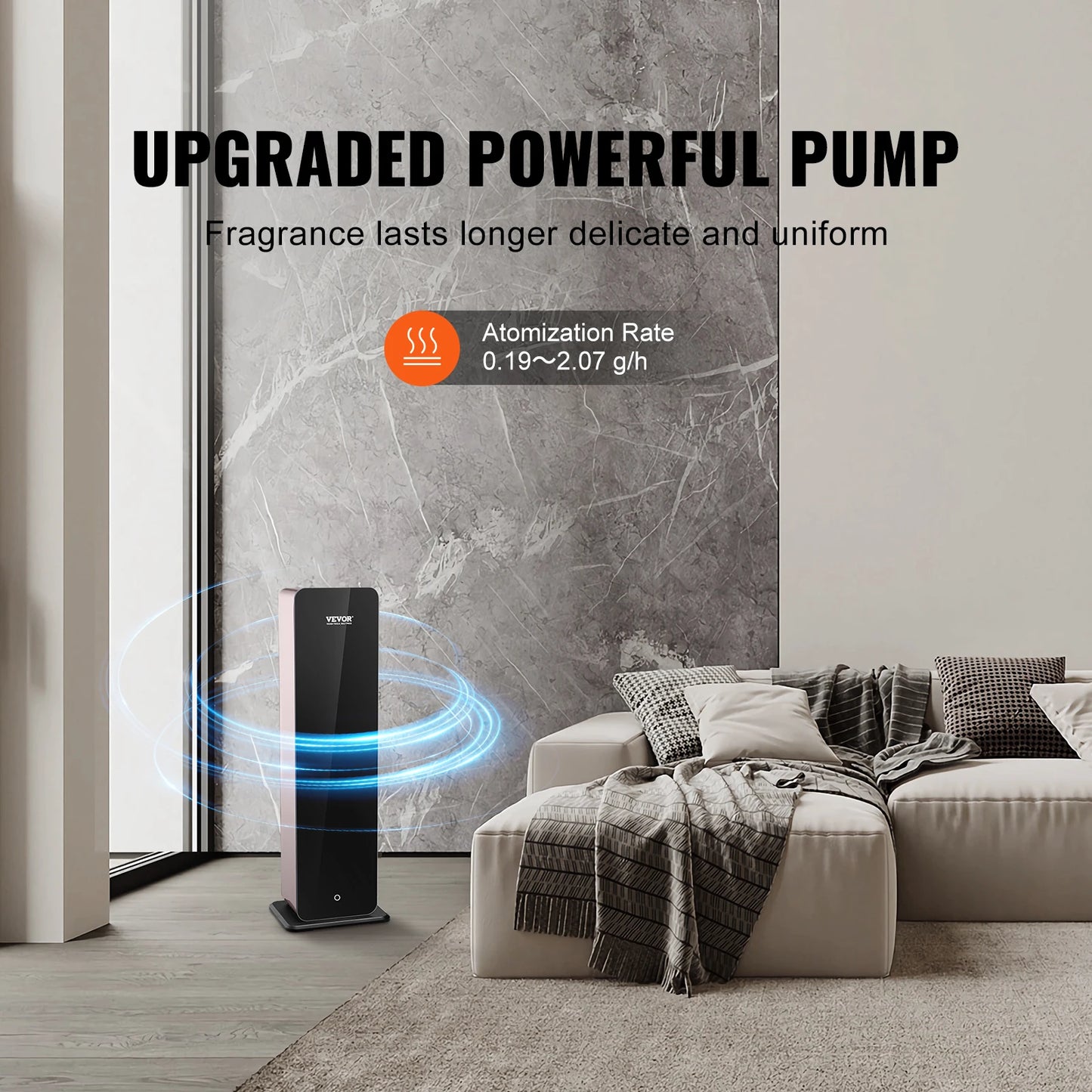 Bluetooth Smart Cold Scent Air Diffuser 3000sq.ft Floor Standing Aromatherapy Machine for Large Room Office Hotel