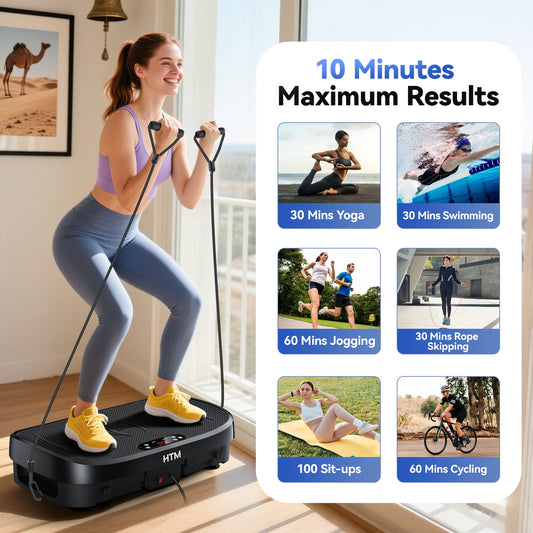 Vibration Plate Fitness Multi-Function Vibration Trainer 330lbs 120 Levels Whole Body Workout for Home Gym Muscle Relax Exercise