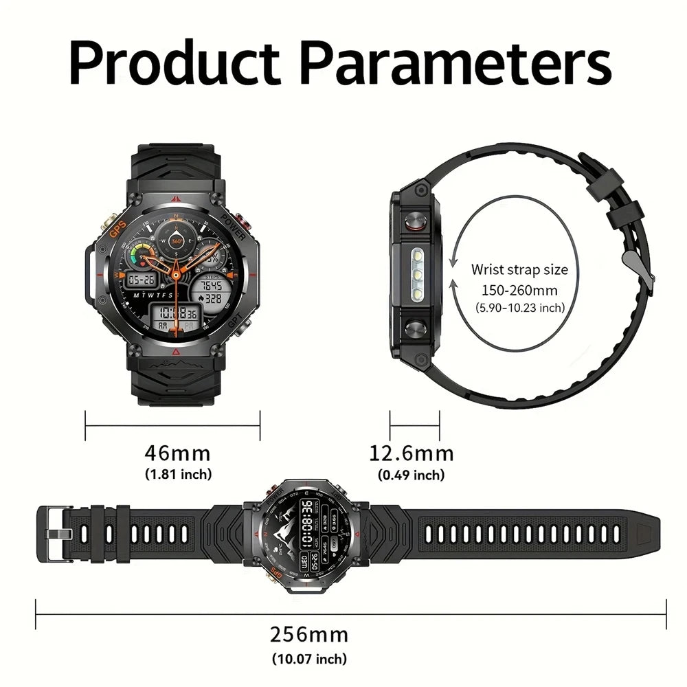 GPS Smart Watch Men Built-in GPS Bluetooth Call AI GPT Fitness Tracker Waterproof Military Sports Smartwatch for Men