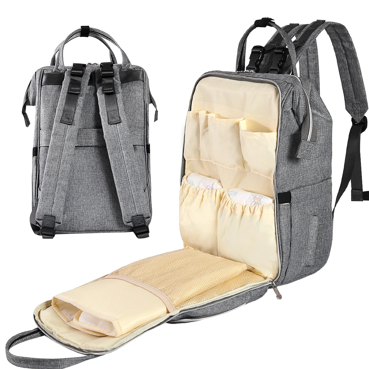 Stylish Upgrade Diaper Bag Backpack Multifunction Travel BackPack Maternity Baby Changing Bags 20L Large Capacity