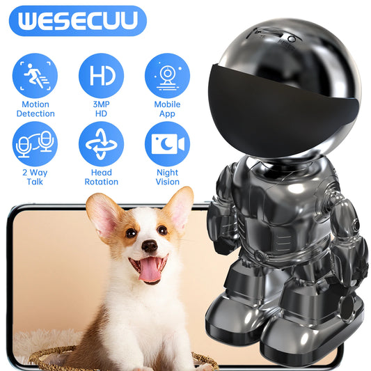 Robot Camera Wifi 3MP Indoor Home Security Camera Night Vision Two Way Audio Auto Tracking Indoor Baby Monitor