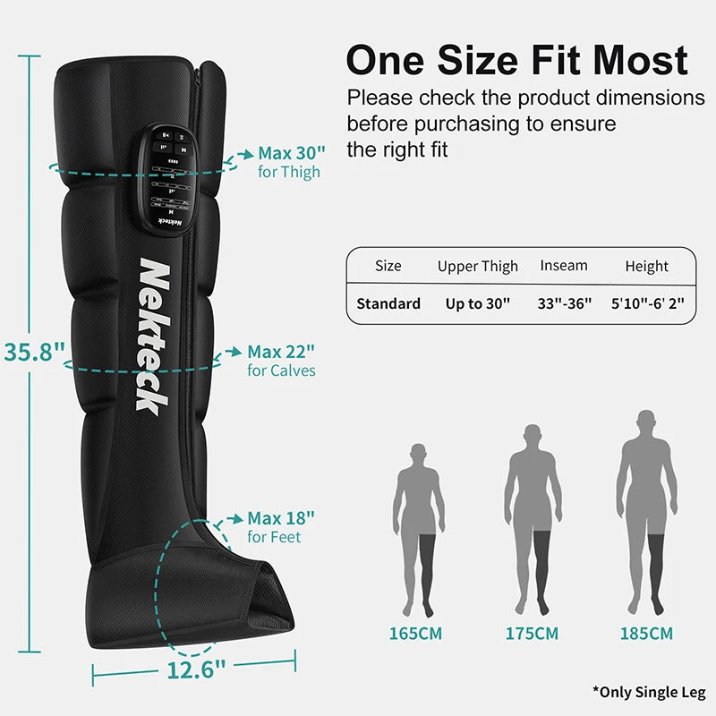 Air Pressured Leg Massager Cordless Foot Massage Boots Kneading Squeeze Deep Relaxation Calf with Storage Bag