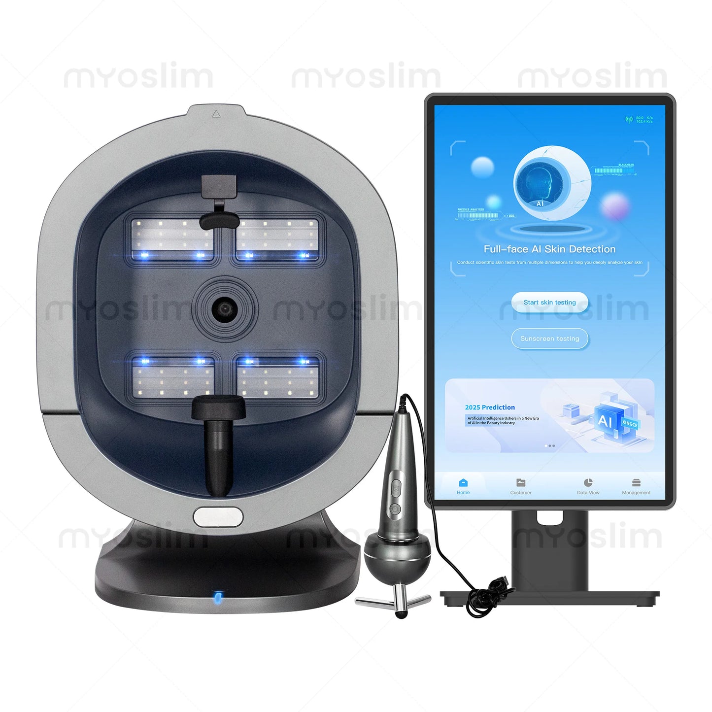 3D Magic Ai Facial Testing X5 ProMirror Wood Lamp Acne Scanner Skin Detector Skin Analyzer Facial Tester Facial Analyzer Machine