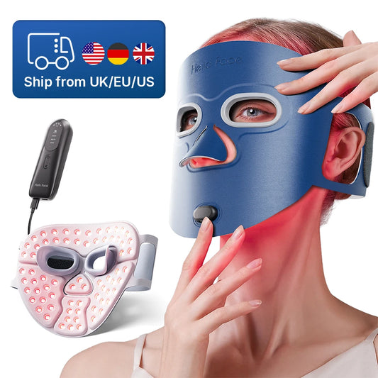Beauty LED Mask Infrared Red Light Wrinkle Reduction Blue Light Acne Treatment 3000mAh Rechargeable Skin Care Device