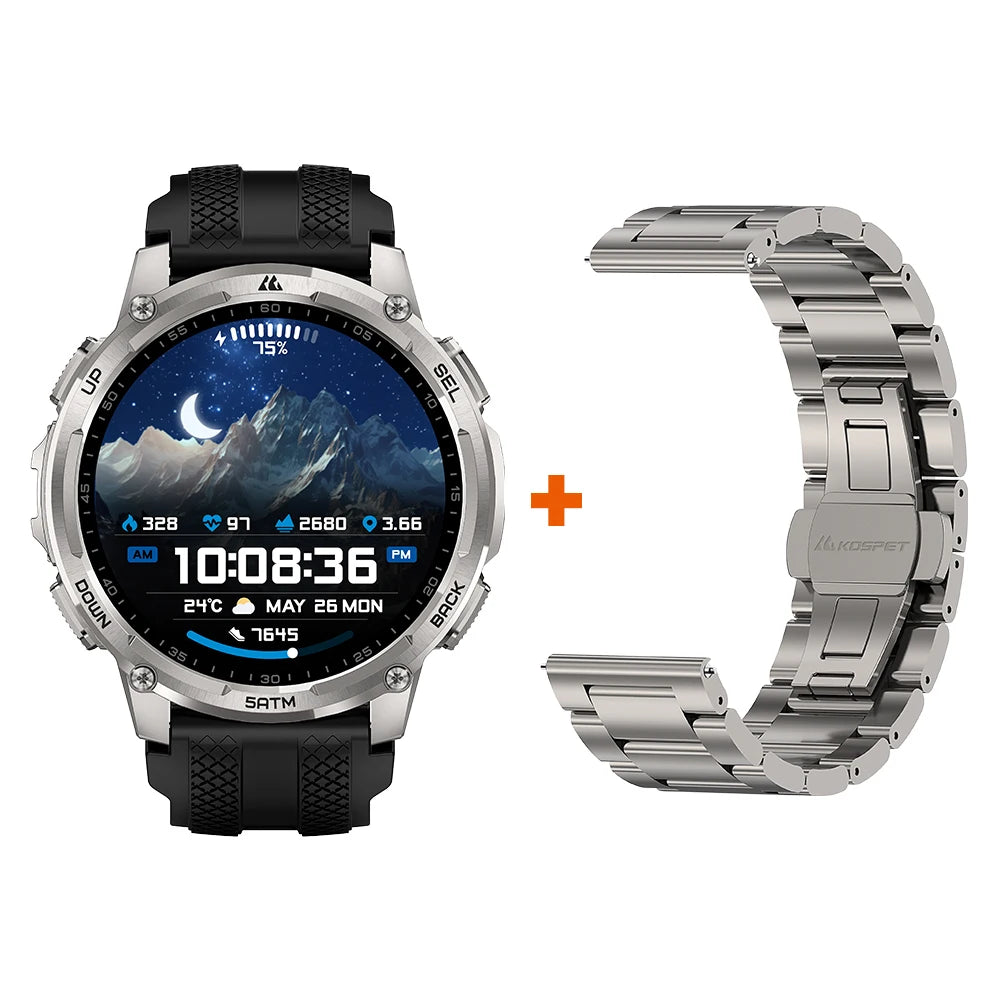 TANK T4C Smartwatch Men’s Outdoor Rugged Watch with Flashlight Dual‑Band GPS 50M Waterproof Fitness & Health Tracker