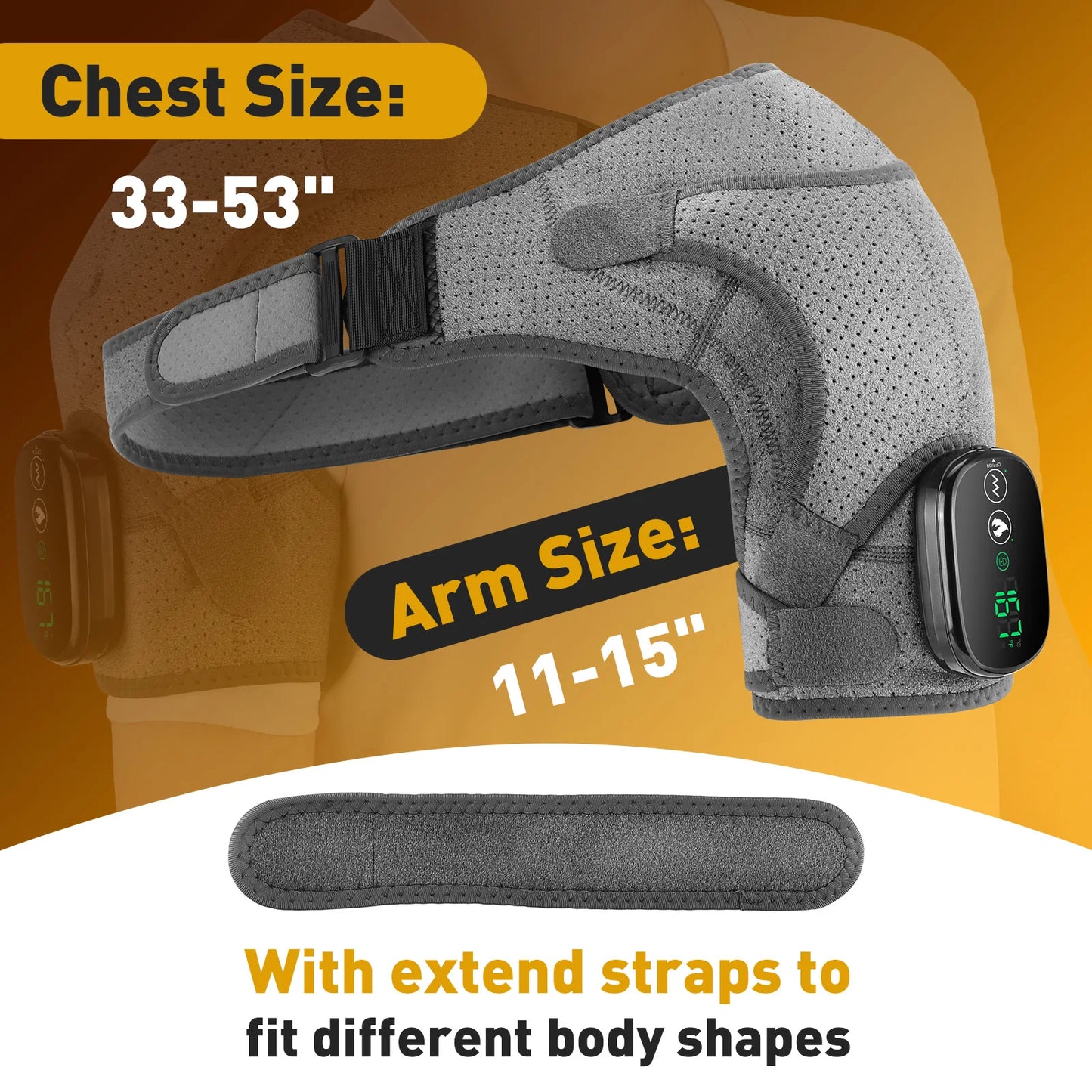 Electric Shoulder Heating Pad 3 Modes Vibration Shoulder Knee Elbow Relax Belt 2 In1 Hot Compress Massager