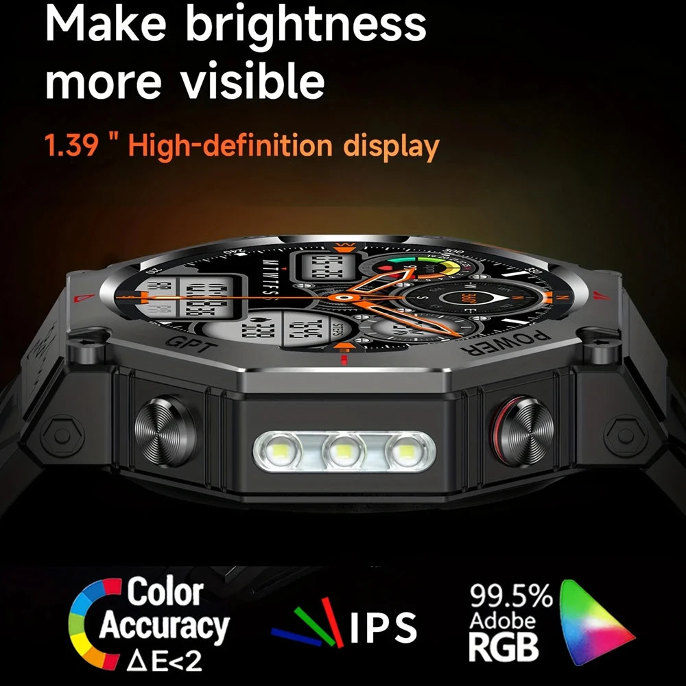 GPS Smart Watch Men Built-in GPS Bluetooth Call AI GPT Fitness Tracker Waterproof Military Sports Smartwatch for Men
