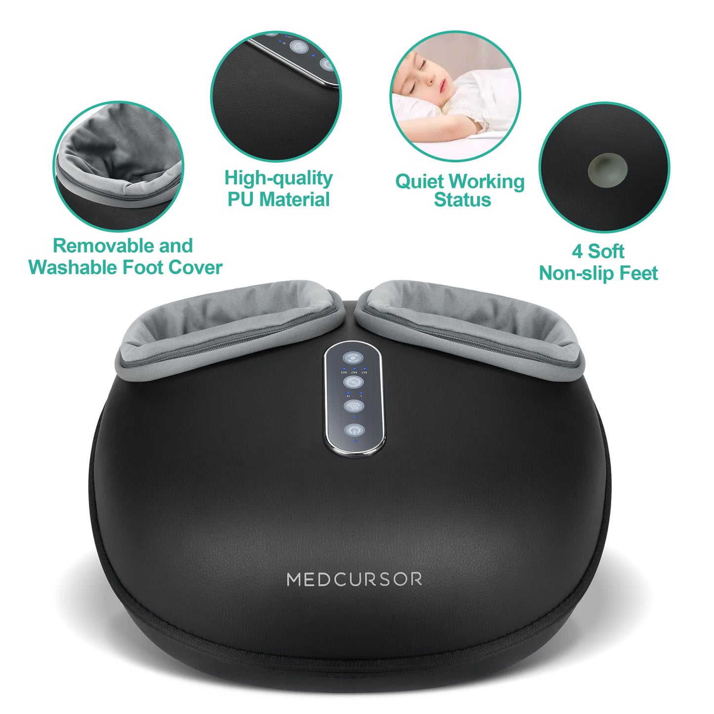 Foot Massager Machine with Heat Roller Muscle Relaxation Pain Relief Electric Fully Wrapped Foot Massage