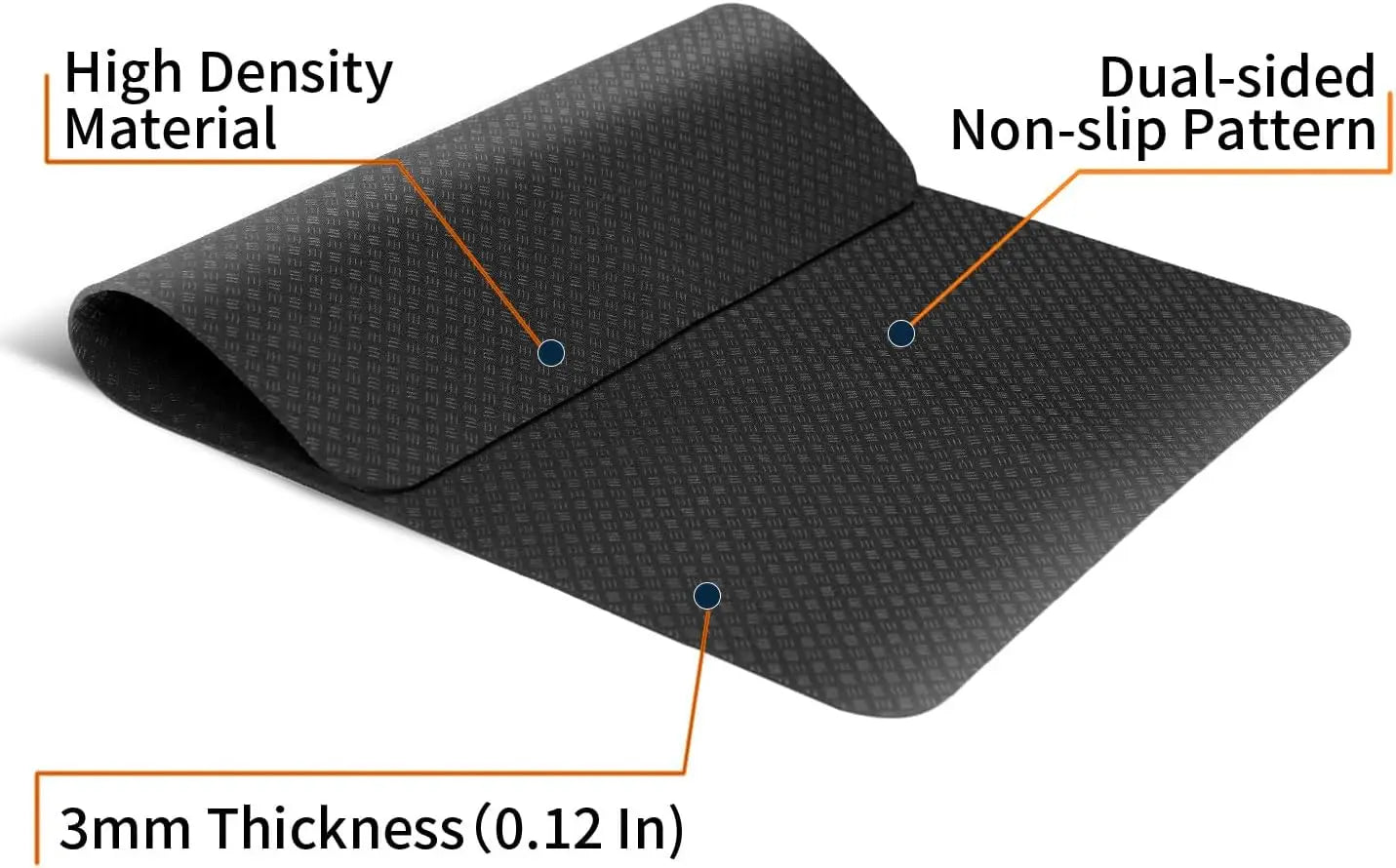 Double Non-Slip Workout Mat for Ellipse Leg Exerciser, Under Desk Elliptical Mat, Floor Protector(Silver-white)