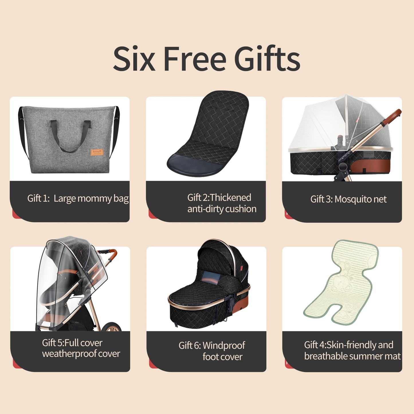 Fashion Baby Stroller 3 in 1 Baby Travel System Newborn Baby Cart Portable Pushchair Baby Cradel Infant Carrier