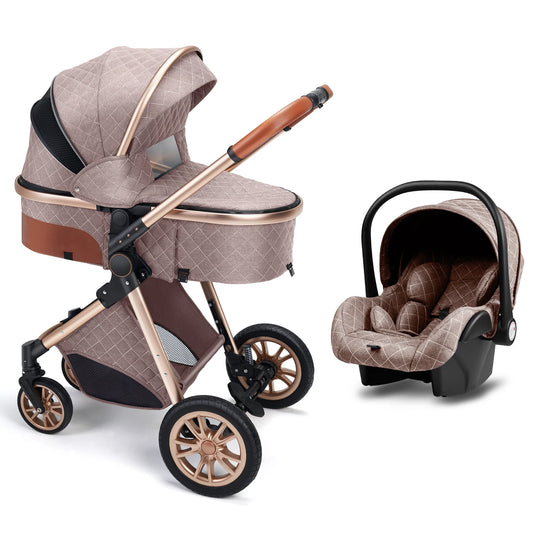 Fashion Baby Stroller 3 in 1 Baby Travel System Newborn Baby Cart Portable Pushchair Baby Cradel Infant Carrier