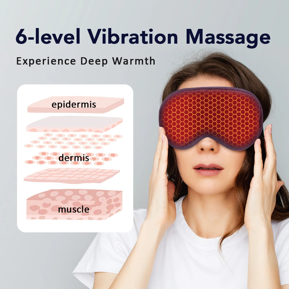 Hot Compress Electric Steam Eye Mask 3D Massage Constant Temperature Smart Timing Sleep Shading Sleeping Mask Eye Relief