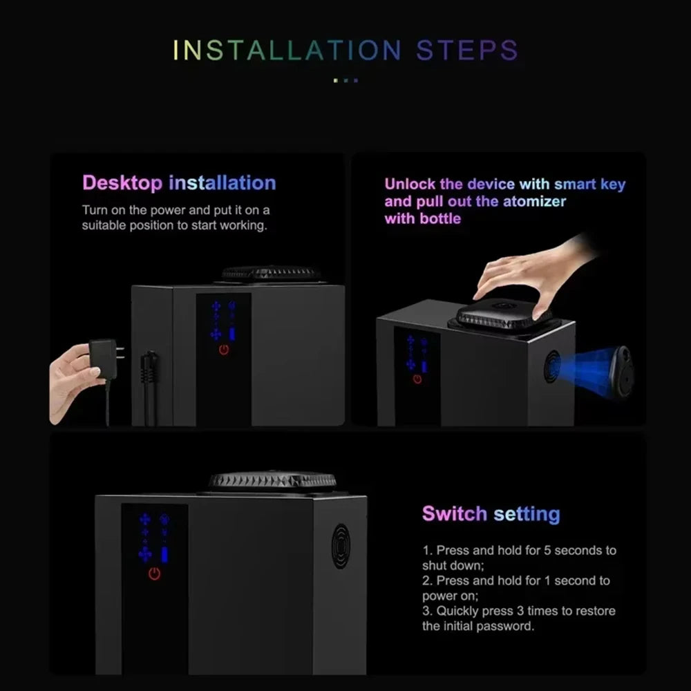 4000m³ HVAC System Aroma Diffuser Smart APP Control Waterless Essential Oil Diffusers Home Air Freshener Perfume diffuser