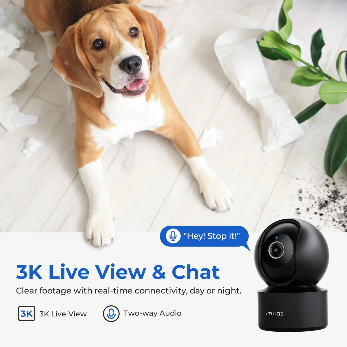 Baby Monitor Indoor Security Camera with AI Detection Night Vision 2-Way Audio 360° PTZ Compatible with Xiaomi Home App