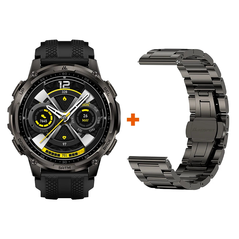 TANK T4C Smartwatch Men’s Outdoor Rugged Watch with Flashlight Dual‑Band GPS 50M Waterproof Fitness & Health Tracker