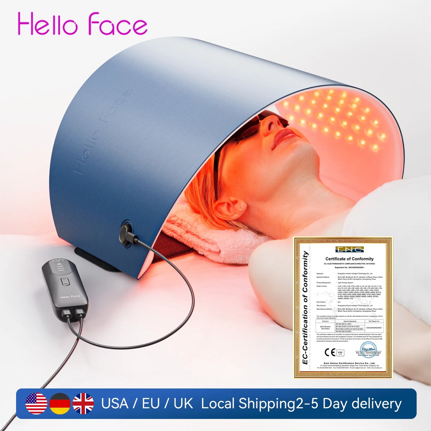 L6 LED Light Mask 720pcs 630nm Red Light & 850nm NIR Light Skin-friendly Fabric Body Care Machine