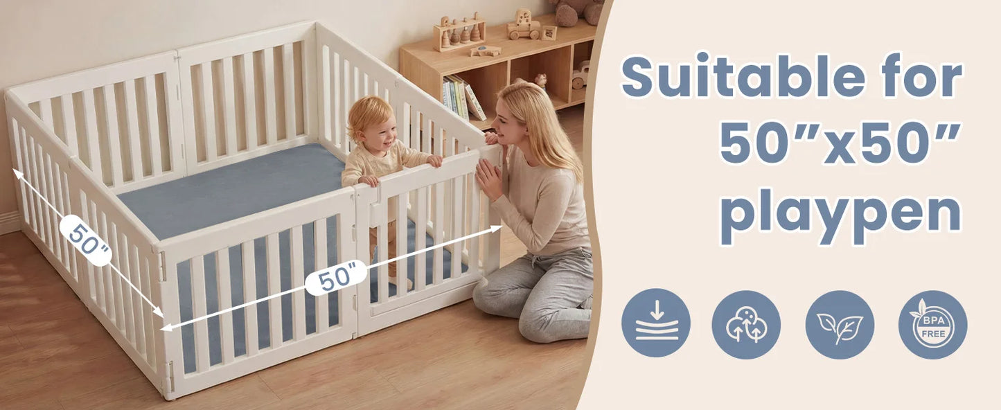 2cm Thick Baby Play Mat for Tummy Time Memory Foam Carpet Large Crawling Soft Velvet Non-Slip Nursery Rug for Floor Kids