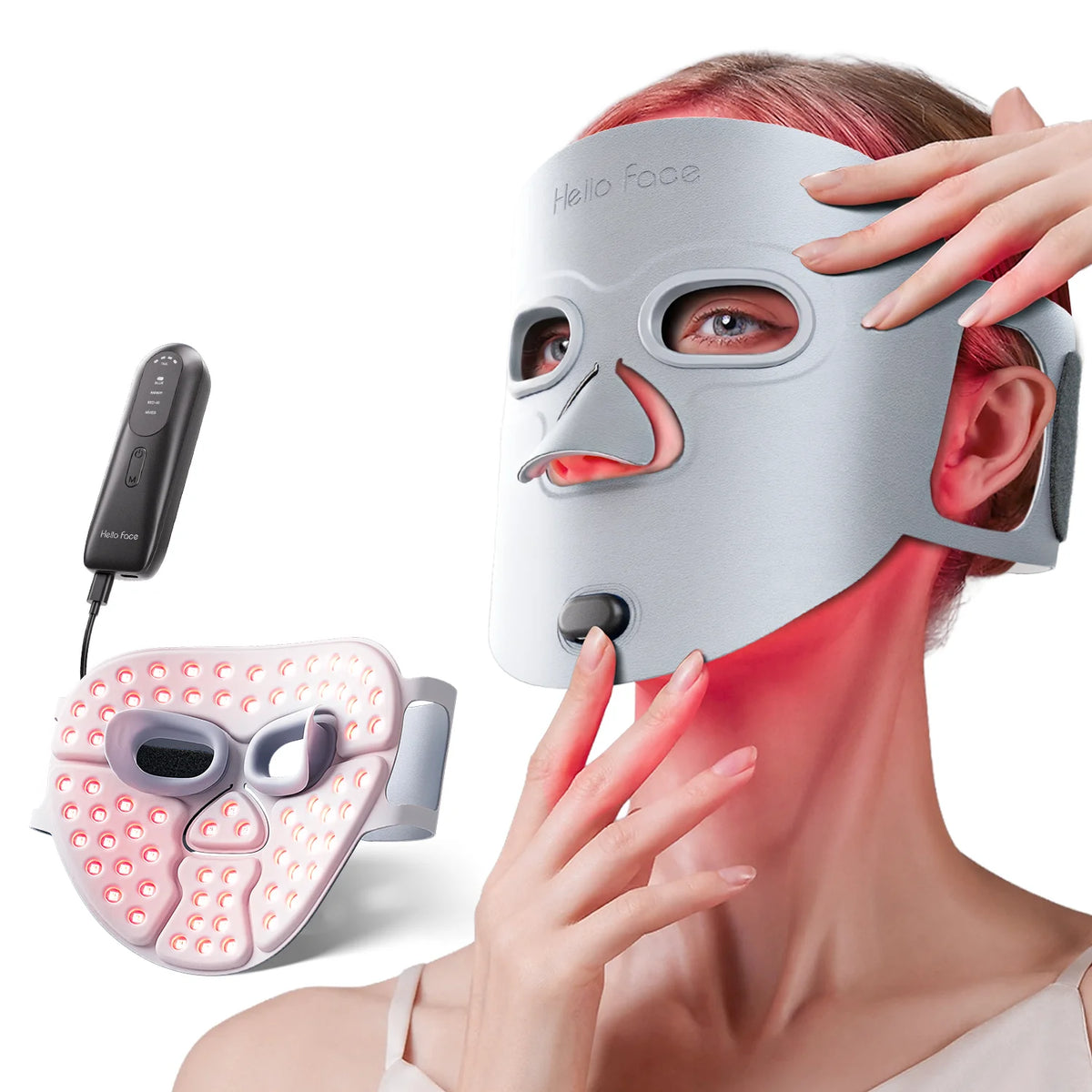 Face Beauty LED Mask Infrared Red Light Wrinkle Reduction Blue Light Acne Treatment 3000mAh Rechargeable Skin Care Device
