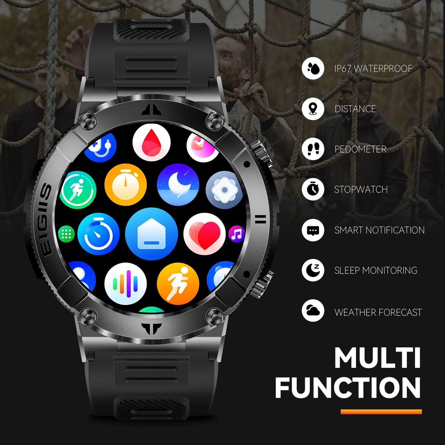 Smart Watch Men TFT Display Bluetooth Call Blood Pressure Sport Fitness Health Monitor Custom Dial Waterproof Smartwatch