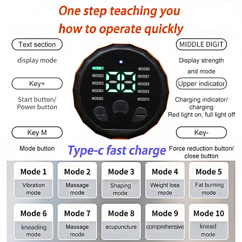 Abdominal Toning Belt Muscle Toner EMS Muscle Stimulator Abs Trainer Recharge Body Massager Weight Loss Fitness Equipment Unisex