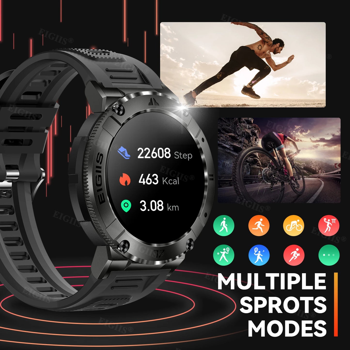 Smart Watch Men TFT Display Bluetooth Call Blood Pressure Sport Fitness Health Monitor Custom Dial Waterproof Smartwatch