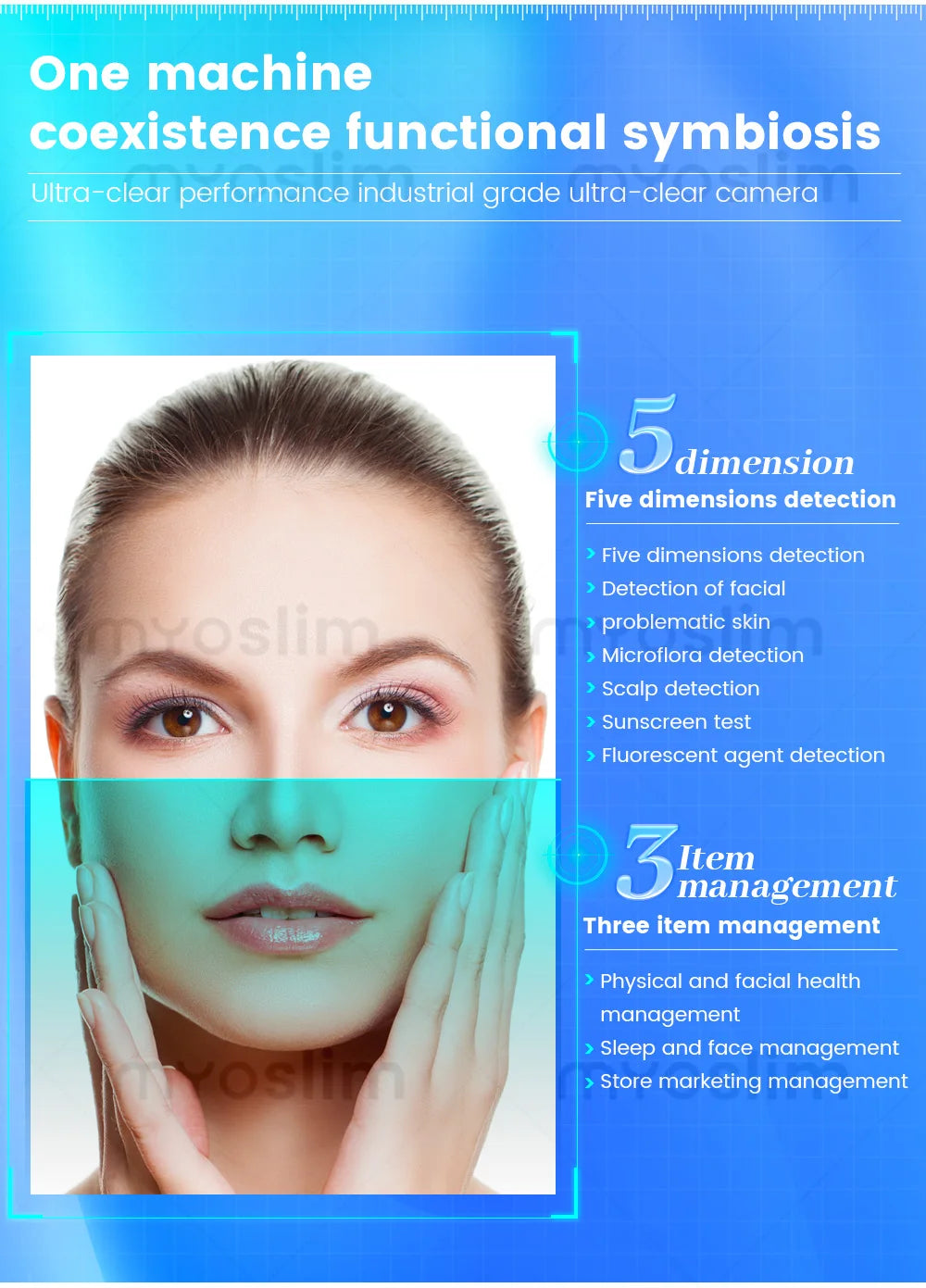 3D Magic Ai Facial Testing X5 ProMirror Wood Lamp Acne Scanner Skin Detector Skin Analyzer Facial Tester Facial Analyzer Machine