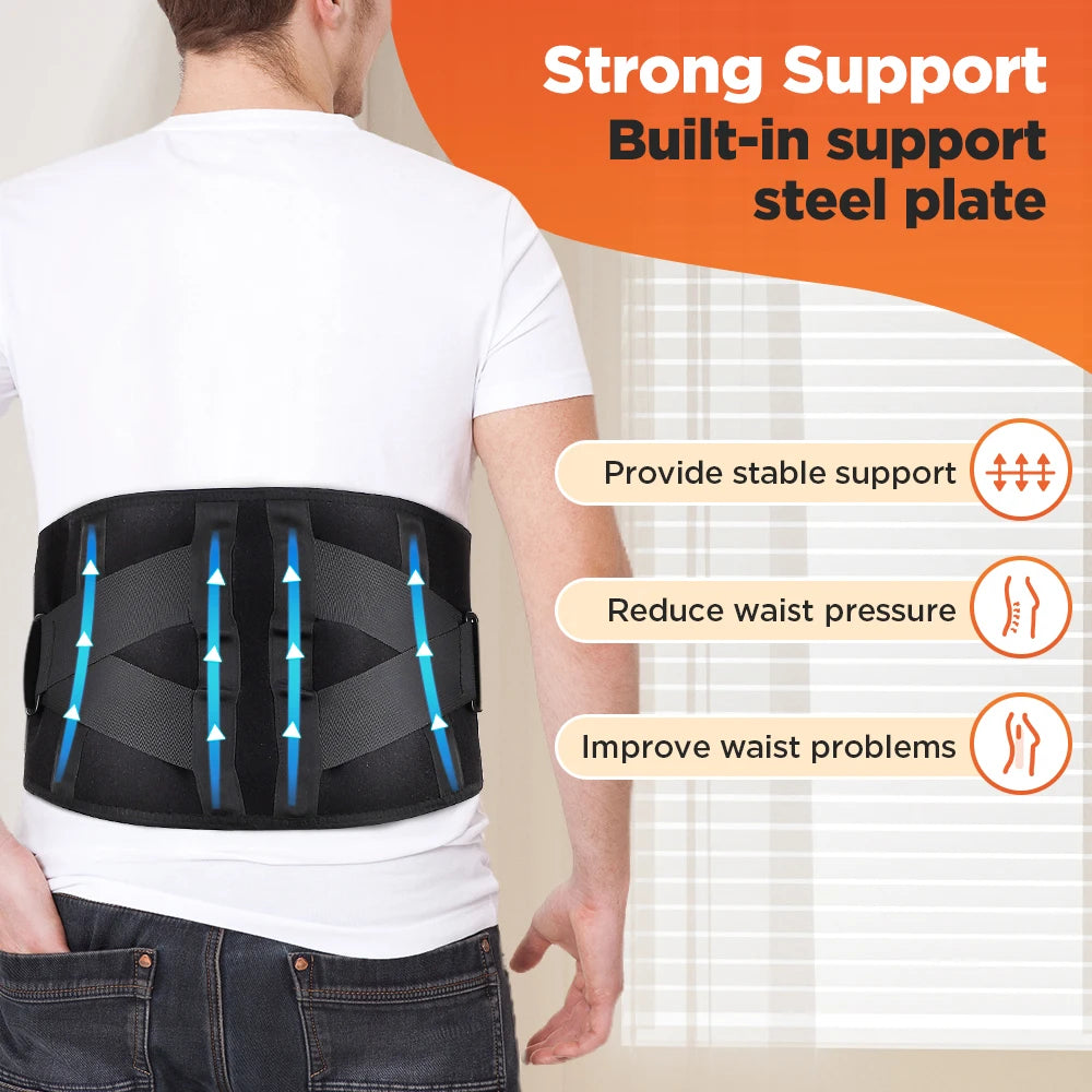 Heating Vibration Massager Belt Red Light Hot Compress Waist Support Brace Waist Back Massage Lumbar Support Belt