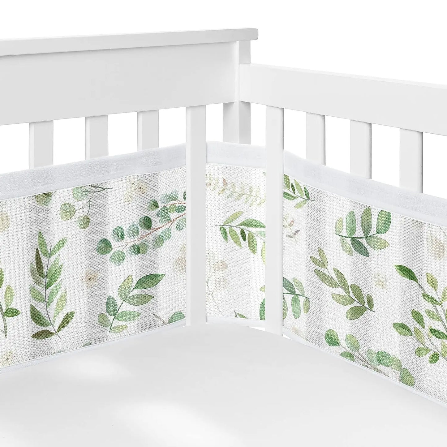 2Pcs Set Breathable Mesh Crib Girth Protector Soft Comfortable 4-Panel Crib Bed Circumference Safety Around Bumper Baby Bedding