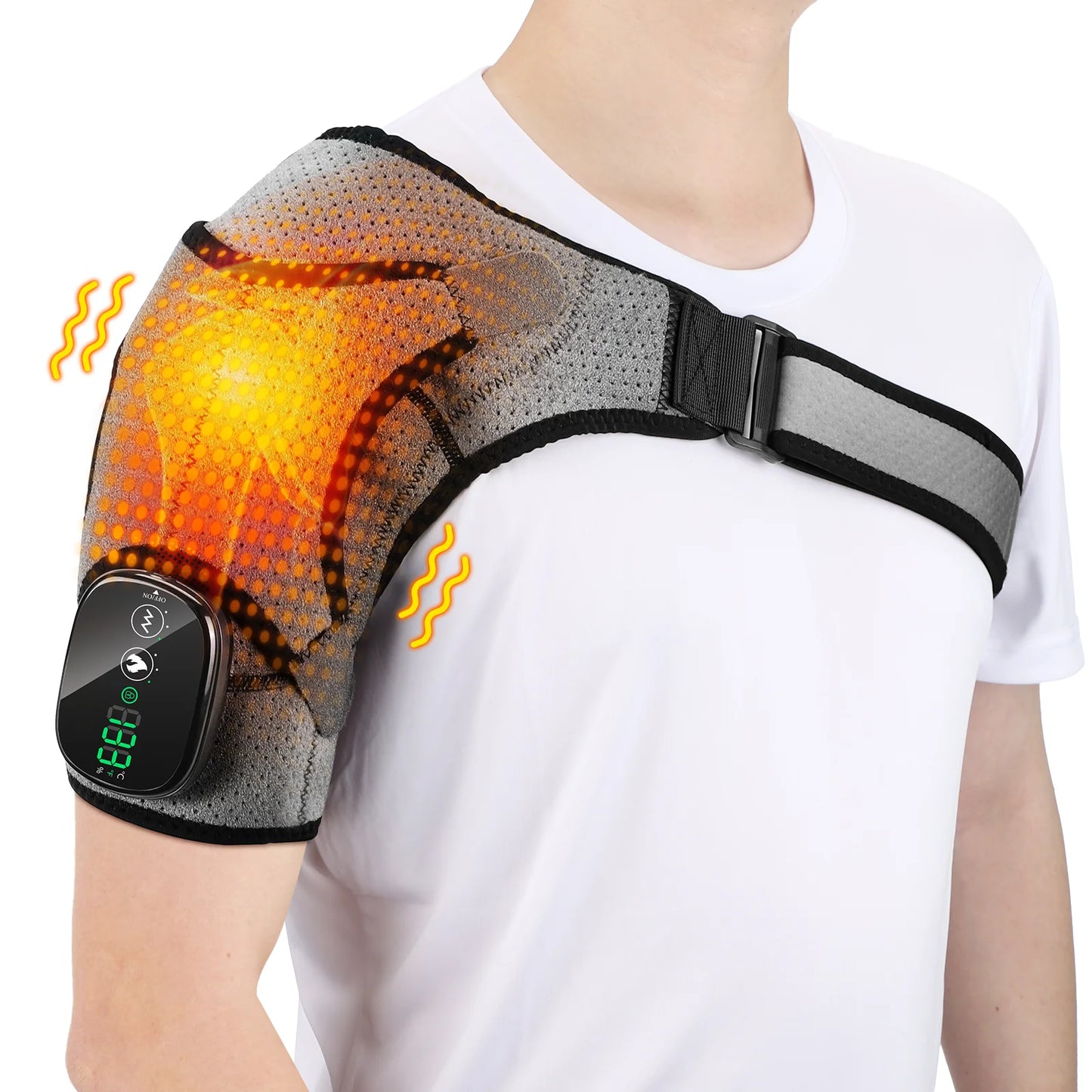 Electric Shoulder Heating Pad 3 Modes Vibration Shoulder Knee Elbow Relax Belt 2 In1 Hot Compress Massager