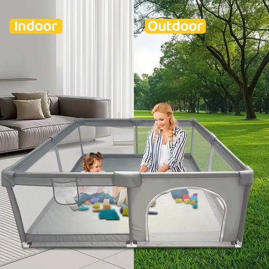 Baby Playpen Gray Baby Activity Fence Large Baby Playground Safety Activities for Babies Games Park Playpen for Children